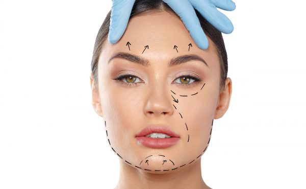 woman with dotted lines on face, cosmetology woman with dotted lines on face, cosmetology